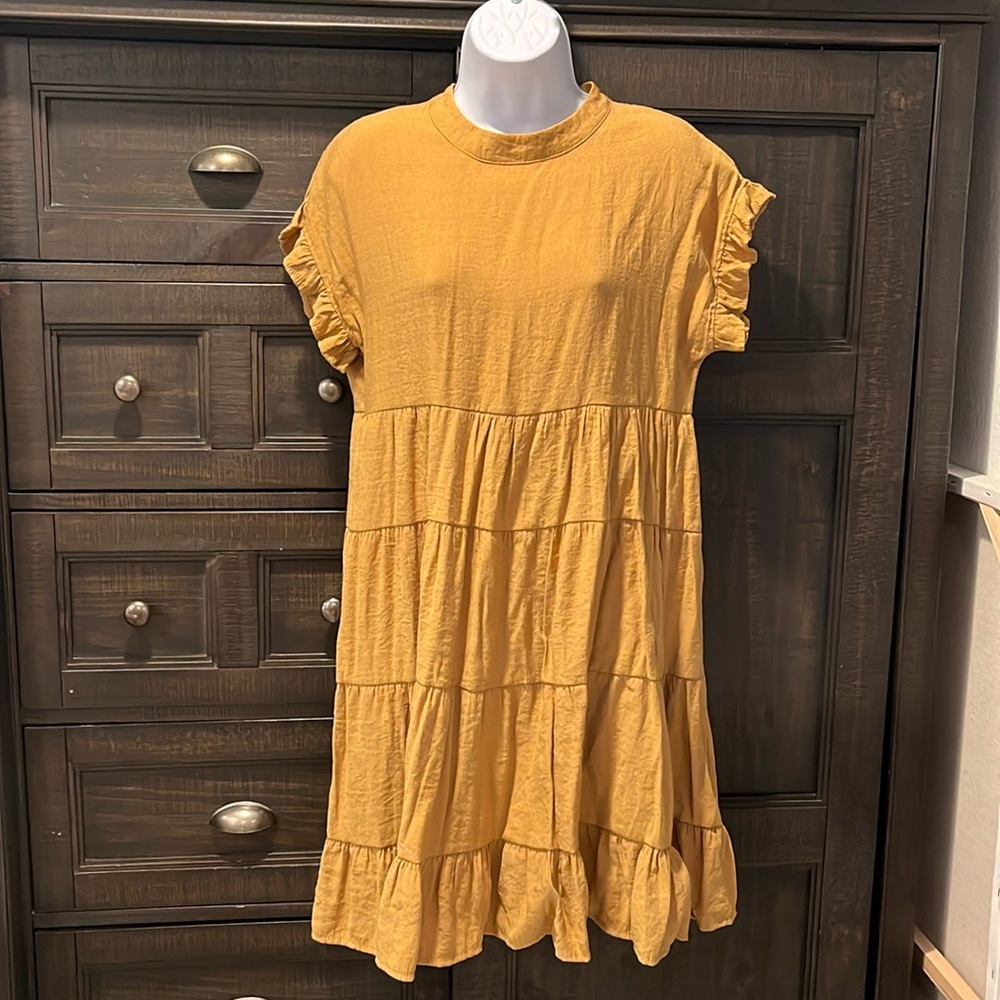 Amazon dress gold Miholl Medium womens dress spring dress short sleeve